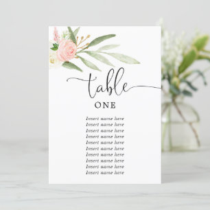 Rosa Grey guld elegant 5"x7"-bordsnummer Inbjudningar