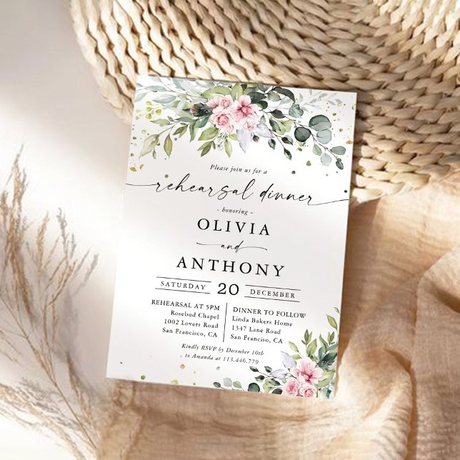 Rosa Grey Rehearsal Middagsinbjudan Inbjudningar (Skapare uppladdad)
