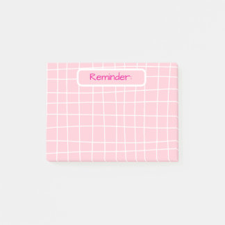 Rosa Grid-påminnelse - anteckningar Post-it Block