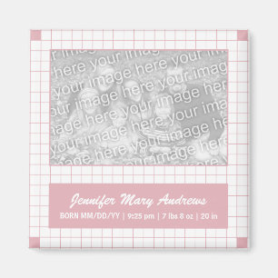 Rosa Grid Photo Magnet