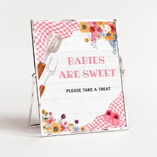 Rosa Grillbaby Baby Shower Bebisar är söta skylt