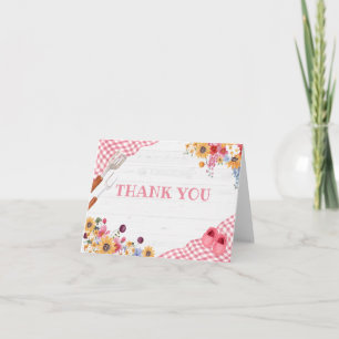 Rosa Grillbaby Babyshower Tacksamhetskort Tack Kort