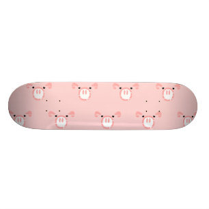 Rosa Gris Ansikte Upprepande Mönster Old School Skateboard Bräda 18 Cm