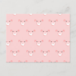 Rosa Gris Ansikte Upprepande Mönster Vykort