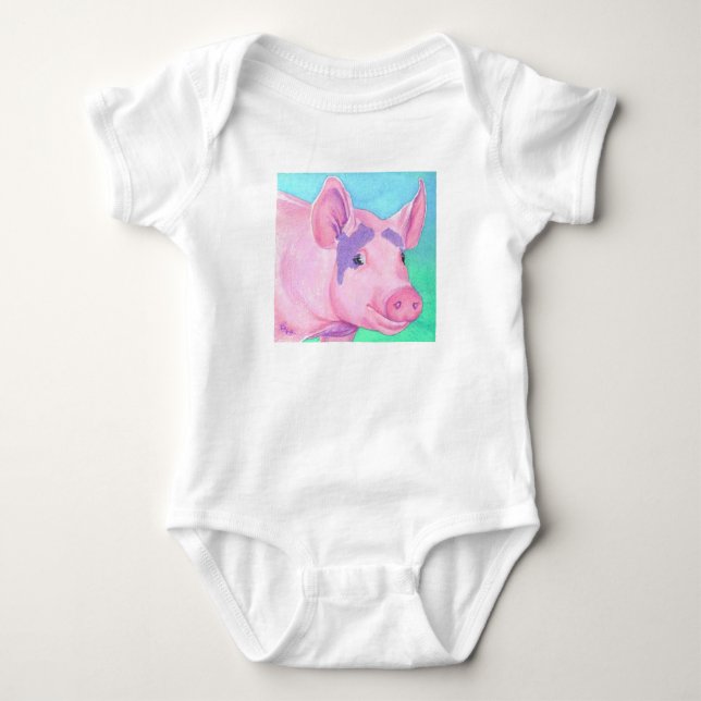 Rosa Gris Baby Shirt - "Denna lilla svindel" T (Framsida)