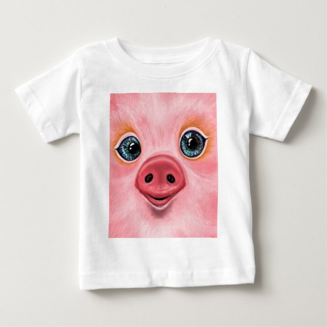 Rosa Gris Bebis T-Shirt - Leende (Framsida)