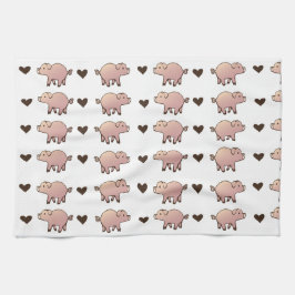 Rosa Gris och Heart Towel Kökshandduk