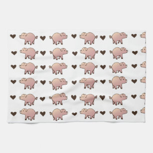 Rosa Gris och Heart Towel Kökshandduk
