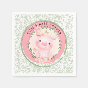 Rosa Gris of Cuteness Girl Baby Shower Anpassnings Pappersservett