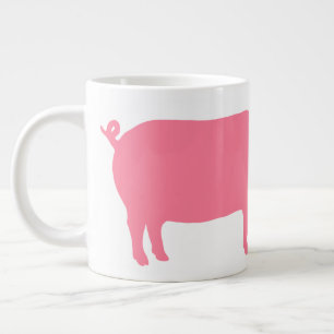 Rosa Gris Silhouette Roligt Farm Animal Jumbo Mugg