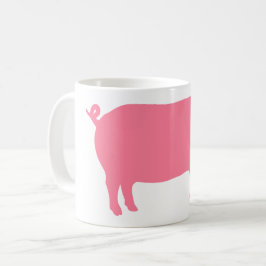 Rosa Gris Silhouette | Roligt Farm Animal Kaffemugg