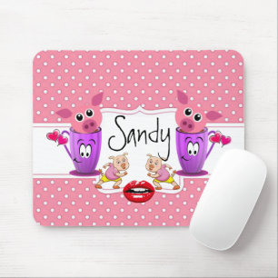 Rosa Grisar Polkadot HeartsMouse Pad! Muspets Musmatta