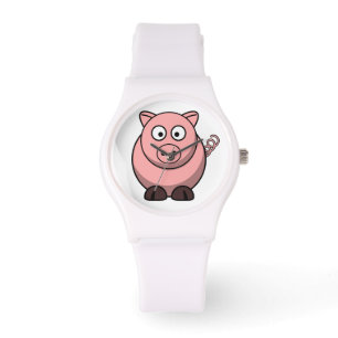Rosa grisklocka armbandsur