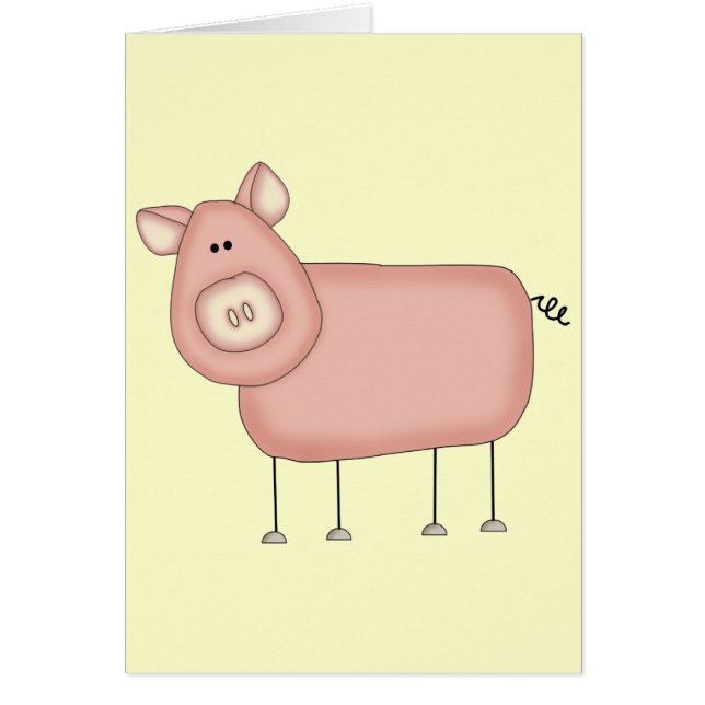Rosa grisT-tröja och gåvor Hälsningskort (Framsidan)