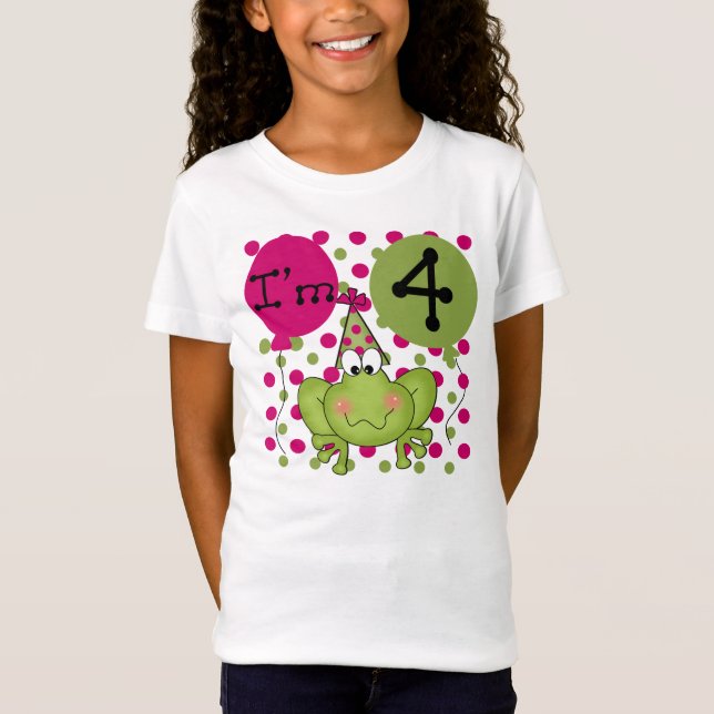 Rosa groda4e födelsedagen t-shirt (Framsida)