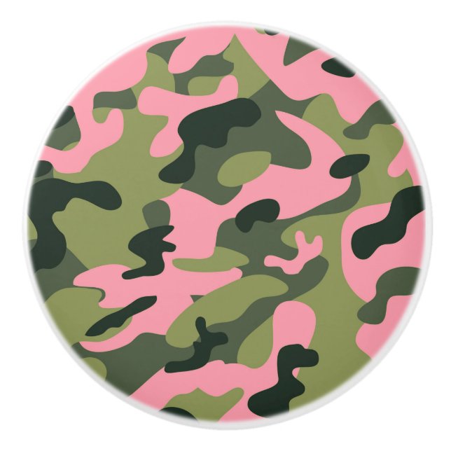 Rosa Grön Armé Kamouflage Kamouflage Sängkammare B Knopp (Framsidan)