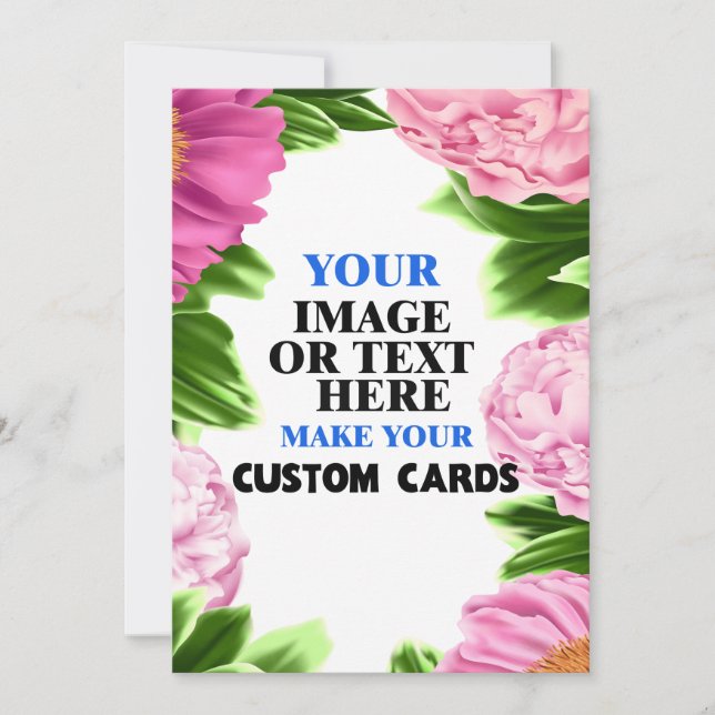 Rosa grön blommig mall Skapa din egen  (Framsida)