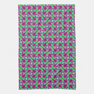 Rosa Grön ColorMix JustPatterns Tyg Kökshandduk