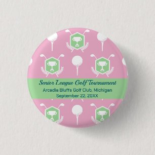 Rosa & Grön - Golf Liga Party Favor Knapp