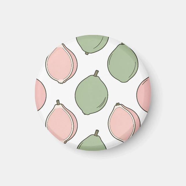 Rosa grön guavamonster magnet (Framsidan)