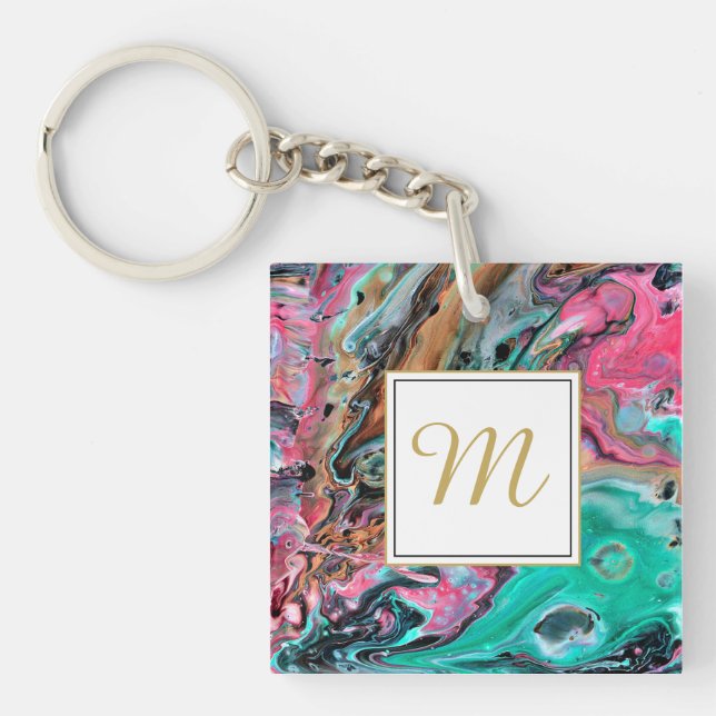 Rosa & Grön marmorerad monogram (Framsidan)