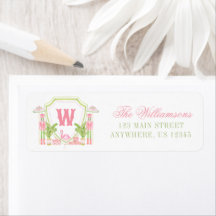 Rosa & Grön Palm Beach Nötknäckarmonogram Krön