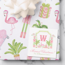 Rosa & Grön Palm Beach Nötknäppare Monogram Topp