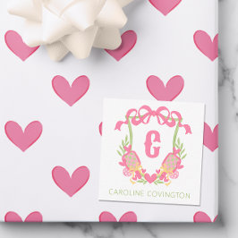 Rosa & Grön Pickleball-paddel Monogram Toppskänkt  Anteckningskort