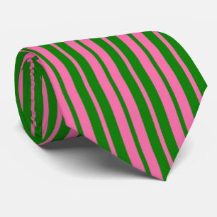 Rosa grön snygg randig mönsterdesign slips