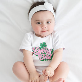 Rosa Grön St. Patricks Day Lucky One Baby T Shirt