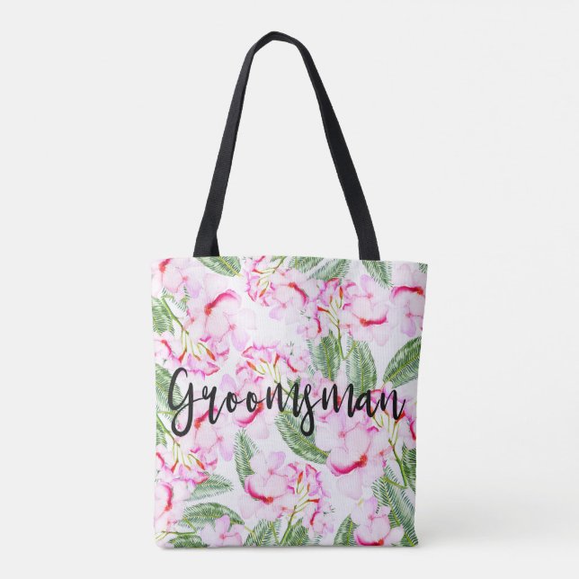 Rosa Grön Tropisk Oas Botanisk GROSSÖJARE är inte  Tygkasse (Baksida)