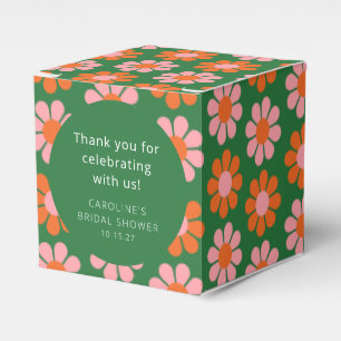 Rosa gröna blommor bröllopsdusch Anpassad tack Presentaskar