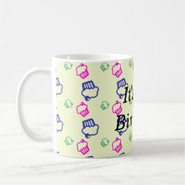 Rosa Gröna och Blå Cupcakes Kaffemugg