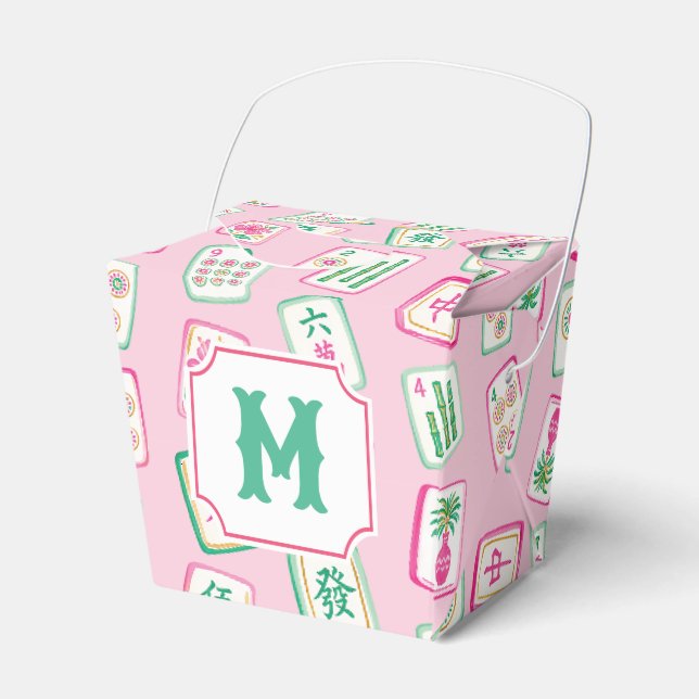 Rosa & Gröna Palm Beach Mahjong-brickor Monogram Presentaskar (Framsidan Sidan)