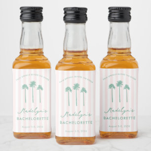 Rosa Gröna Palm Springs Brudtärna Favors Spritflaskor Etikett