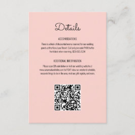 Rosa & Gröna Ränder Beverly Hills Hotel Bröllop Tilläggskort