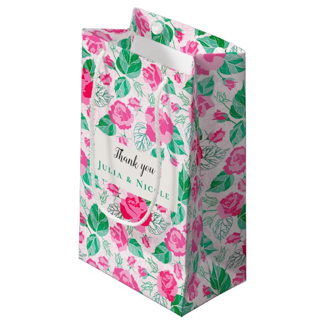 Rosa Gröna Rosblad Blommor Trädgård Bröllop (Framsidan Vinklad)