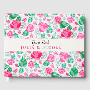 Rosa Gröna Rosblad Blommor Trädgård Bröllop Gästböcker