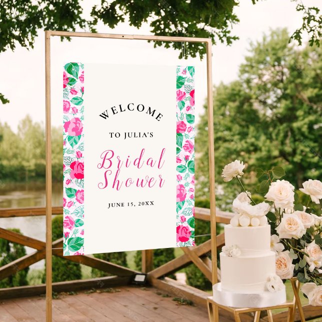 Rosa Gröna Rosblad Blommor Trädgård Bröllop Poster (Skapare uppladdad)
