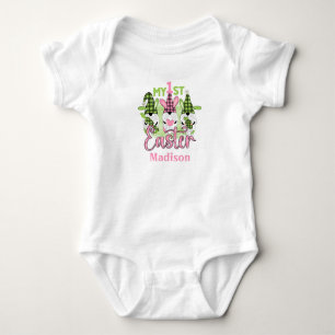 Rosa Gröna Vår Påsk Tomtar Min Första Påsk T Shirt