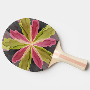 Rosa Grönt Antracite Fantasy Flower Fractal Art Pingisracket