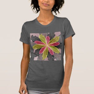 Rosa Grönt Antracite Fantasy Flower Fractal Art T Shirt