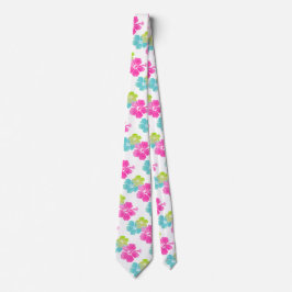 Rosa/Grönt/Aqua Blue Hibiscus/Hawaiian Blommigt Slips