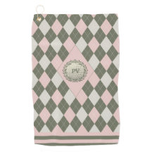 Rosa Grönt Argyle Monogrammed