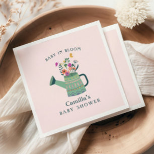 Rosa Grönt Baby i Pappersservett Bloom Baby Shower