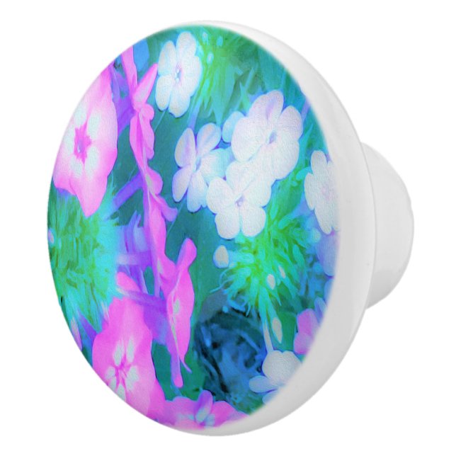 Rosa, Grönt, Blå och vita trädgårdsblommor Knopp (Höger)