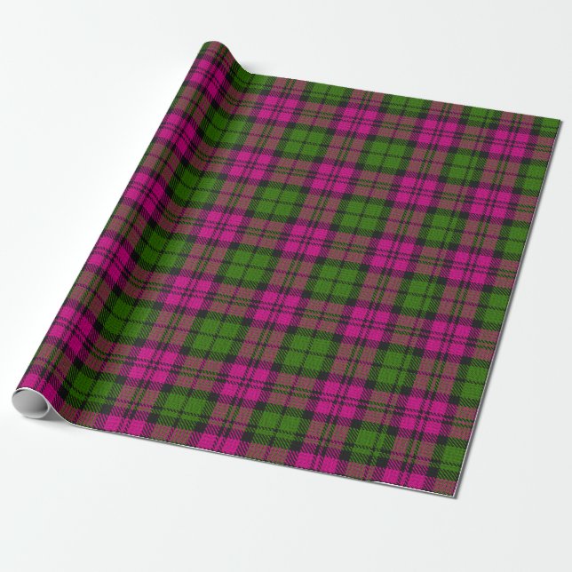 Rosa Grönt Blackwatch Campbell Tartan Play Presentpapper (Utrullad)