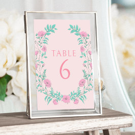 Rosa grönt blommigt andningsstrupe bröllop inbjudningar