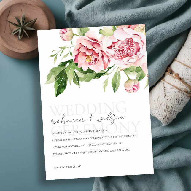 ROSA  GRÖNT BLOMMIGT VATTENFÄRG BRÖLLOP (Skapare uppladdad)