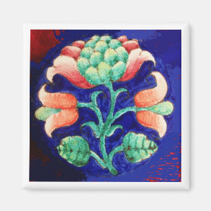 ROSA GRÖNT BLUE BLOMMIGT MAGNET